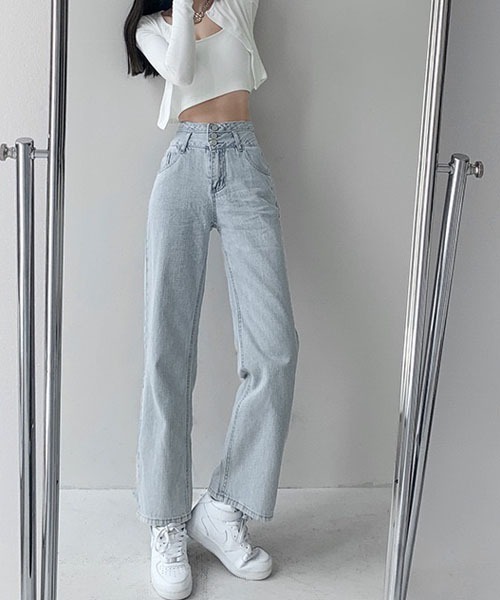 gossip！ロサンゼルス（ゴシップロサンゼルス）の「ハイウエスト レトロデニムパンツ（デニムパンツ・レディース・ライトブルー・S/M/L）」の12枚目の写真