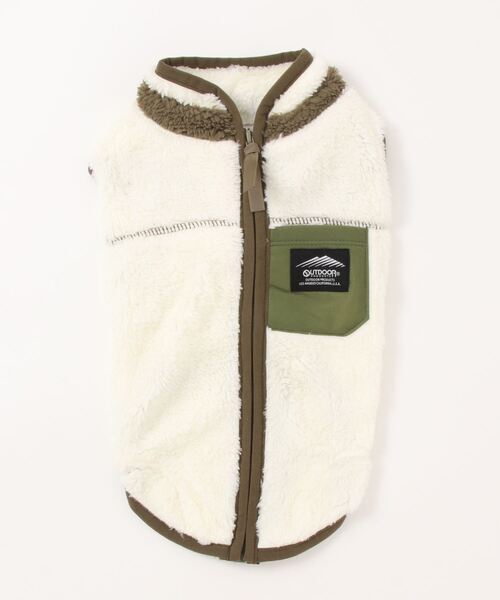 OUTDOOR PRODUCTS（アウトドアプロダクツ）の「【OUTDOOR PRODUCTS/アウトドアプロダクツ】ボアブルゾン ペット用品（ペットウェア・メンズ・グレー/ベージュ/アイボリー/カーキ・2号/約3号/4号/5号）」の3枚目の写真
