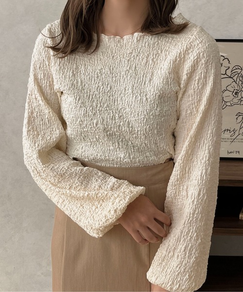 apres jour clair（アプレジュールクレア）の「【apres jour clair】袖ボリュームぽこぽこトップス【ZOZOTOWN限定アイテム】（Tシャツ/カットソー・レディース・アイボリー/ベージュ・フリー/X-LARGE）」の3枚目の写真