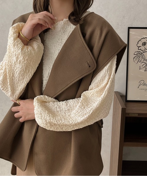 apres jour clair（アプレジュールクレア）の「【apres jour clair】袖ボリュームぽこぽこトップス【ZOZOTOWN限定アイテム】（Tシャツ/カットソー・レディース・アイボリー/ベージュ・フリー/X-LARGE）」の11枚目の写真