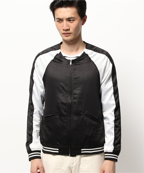 WEGO（ウィゴー）の「WEGO/ノーカラースカジャン（スタジャン・メンズ・ブラック/ブルー・LARGE/MEDIUM）」の7枚目の写真