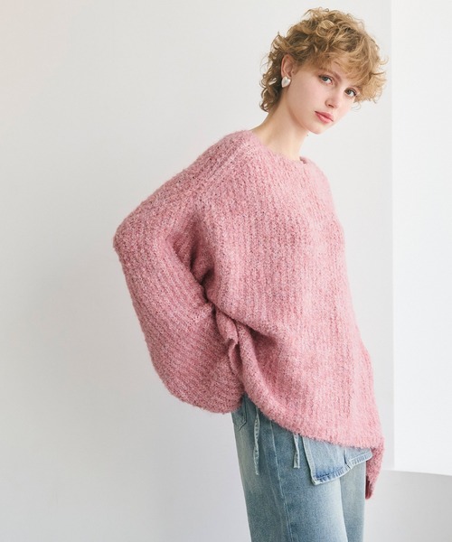 coca(coca)(コカ)の「ブークレヤーンボートネックニット(ニット/セーター・レディース・ネイビー/ピンク/チャコール/グレー/ライトピンク・ONE SIZE/L/M)」の9枚目の写真