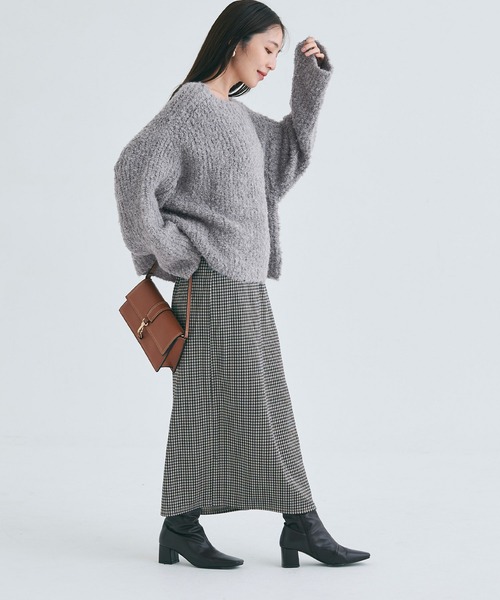 coca(coca)(コカ)の「ブークレヤーンボートネックニット(ニット/セーター・レディース・ネイビー/ピンク/チャコール/グレー/ライトピンク・ONE SIZE/L/M)」の15枚目の写真