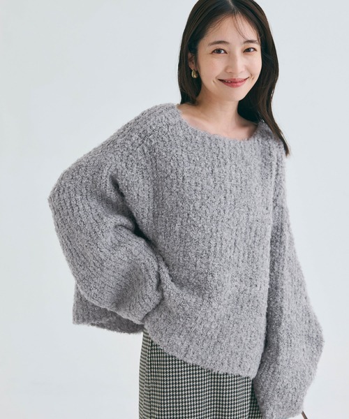 coca(coca)(コカ)の「ブークレヤーンボートネックニット(ニット/セーター・レディース・ネイビー/ピンク/チャコール/グレー/ライトピンク・ONE SIZE/L/M)」の13枚目の写真