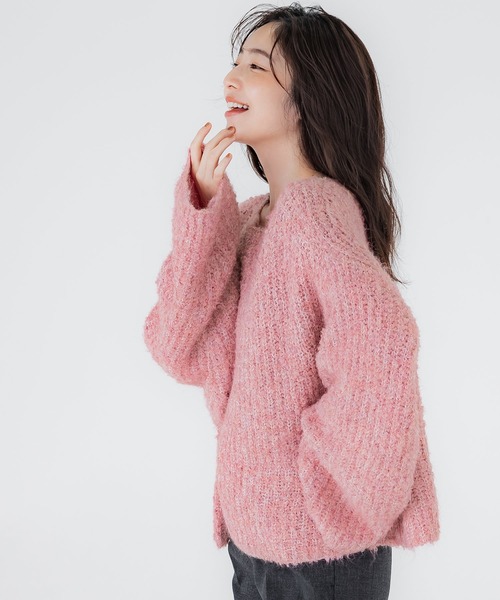 coca(coca)(コカ)の「ブークレヤーンボートネックニット(ニット/セーター・レディース・ネイビー/ピンク/チャコール/グレー/ライトピンク・ONE SIZE/L/M)」の20枚目の写真