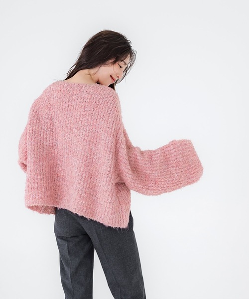 coca(coca)(コカ)の「ブークレヤーンボートネックニット(ニット/セーター・レディース・ネイビー/ピンク/チャコール/グレー/ライトピンク・ONE SIZE/L/M)」の22枚目の写真