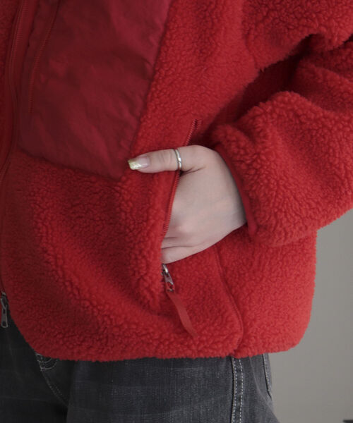DANTON（ダントン）の「【DANTON/ダントン】INSULATION BOA OUTER　DT-A0194 LBA（ブルゾン・レディース・チャコールグレー/アイボリー/レッド・FREE）」の9枚目の写真