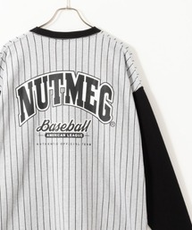 GOOD WEAR x NUTMEG ビッグシルエット 配色切替ロゴプリントロングスリーブTシャツ