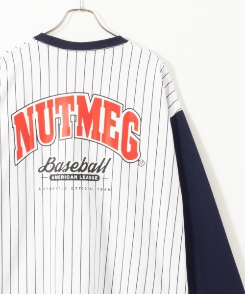 Goodwear（グッドウェア）の「GOOD WEAR x NUTMEG ビッグシルエット 配色切替ロゴプリントロングスリーブTシャツ（Tシャツ/カットソー・メンズ・ブラック/グレー/ホワイト×ブラック/ホワイト×ネイビー・XL/L/M）」の3枚目の写真