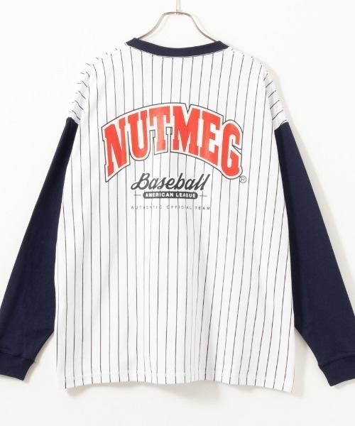 Goodwear（グッドウェア）の「GOOD WEAR x NUTMEG ビッグシルエット 配色切替ロゴプリントロングスリーブTシャツ（Tシャツ/カットソー・メンズ・ブラック/グレー/ホワイト×ブラック/ホワイト×ネイビー・XL/L/M）」の7枚目の写真