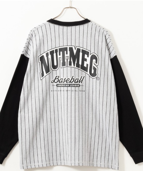 Goodwear（グッドウェア）の「GOOD WEAR x NUTMEG ビッグシルエット 配色切替ロゴプリントロングスリーブTシャツ（Tシャツ/カットソー・メンズ・ブラック/グレー/ホワイト×ブラック/ホワイト×ネイビー・XL/L/M）」の11枚目の写真