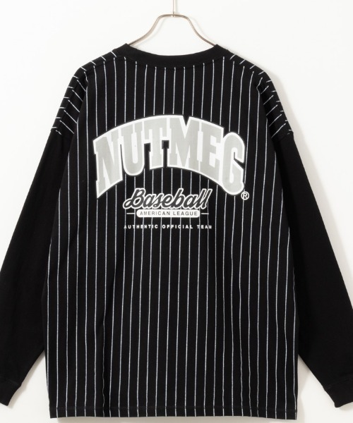 Goodwear（グッドウェア）の「GOOD WEAR x NUTMEG ビッグシルエット 配色切替ロゴプリントロングスリーブTシャツ（Tシャツ/カットソー・メンズ・ブラック/グレー/ホワイト×ブラック/ホワイト×ネイビー・XL/L/M）」の9枚目の写真