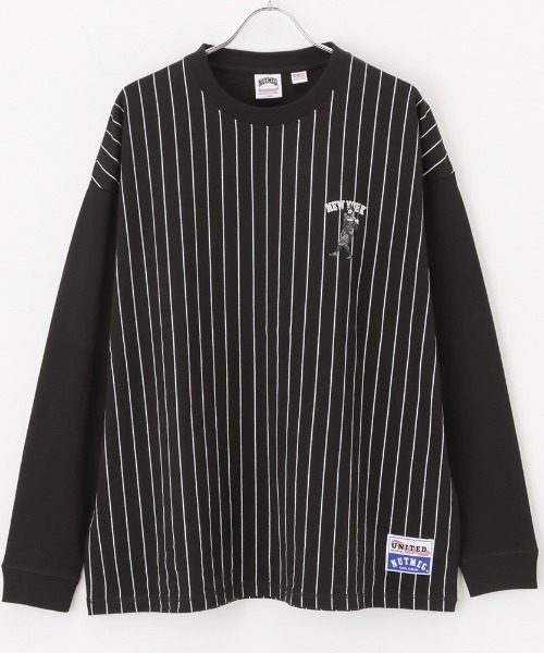 Goodwear（グッドウェア）の「GOOD WEAR x NUTMEG ビッグシルエット 配色切替ロゴプリントロングスリーブTシャツ（Tシャツ/カットソー・メンズ・ブラック/グレー/ホワイト×ブラック/ホワイト×ネイビー・XL/L/M）」の10枚目の写真