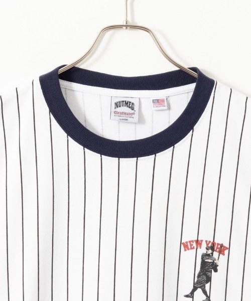 Goodwear（グッドウェア）の「GOOD WEAR x NUTMEG ビッグシルエット 配色切替ロゴプリントロングスリーブTシャツ（Tシャツ/カットソー・メンズ・ブラック/グレー/ホワイト×ブラック/ホワイト×ネイビー・XL/L/M）」の13枚目の写真