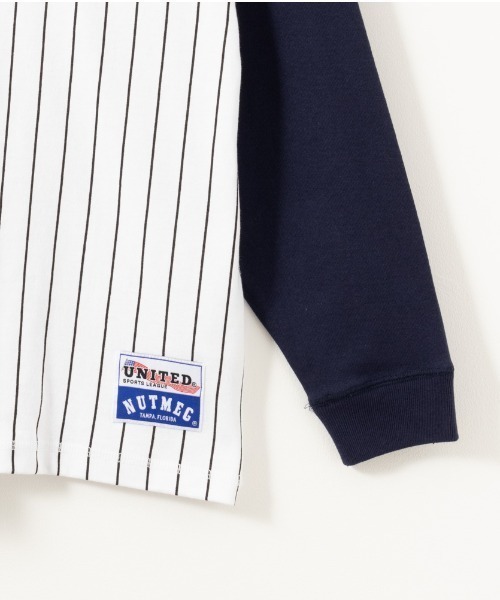 Goodwear（グッドウェア）の「GOOD WEAR x NUTMEG ビッグシルエット 配色切替ロゴプリントロングスリーブTシャツ（Tシャツ/カットソー・メンズ・ブラック/グレー/ホワイト×ブラック/ホワイト×ネイビー・XL/L/M）」の14枚目の写真