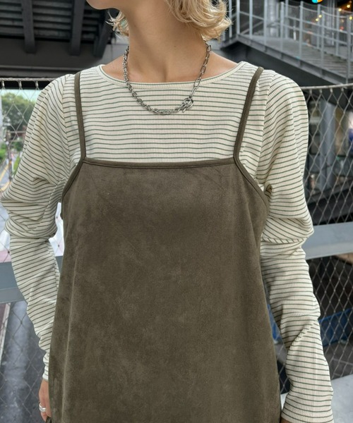 CIAOPANIC（チャオパニック）の「フェイクスウェードキャミワンピース（ワンピース・レディース・モカ/スカイブルー/イエロー/ブラック・ONE SIZE）」の20枚目の写真