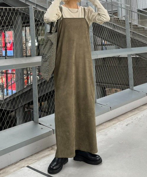 CIAOPANIC（チャオパニック）の「フェイクスウェードキャミワンピース（ワンピース・レディース・モカ/スカイブルー/イエロー/ブラック・ONE SIZE）」の17枚目の写真