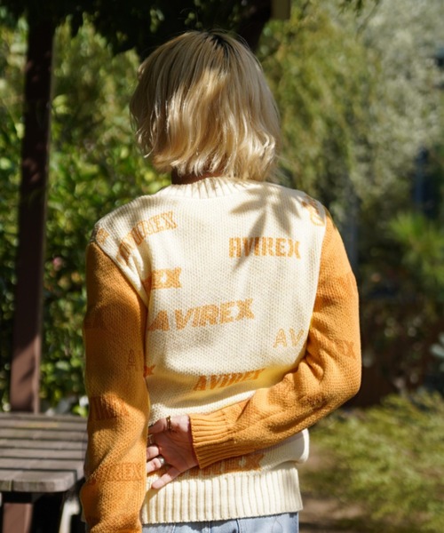 AVIREX（アヴィレックス）の「LOGO KNIT/ ロゴニット（ニット/セーター・レディース・グレー/グリーン/マスタード・FREE）」の6枚目の写真