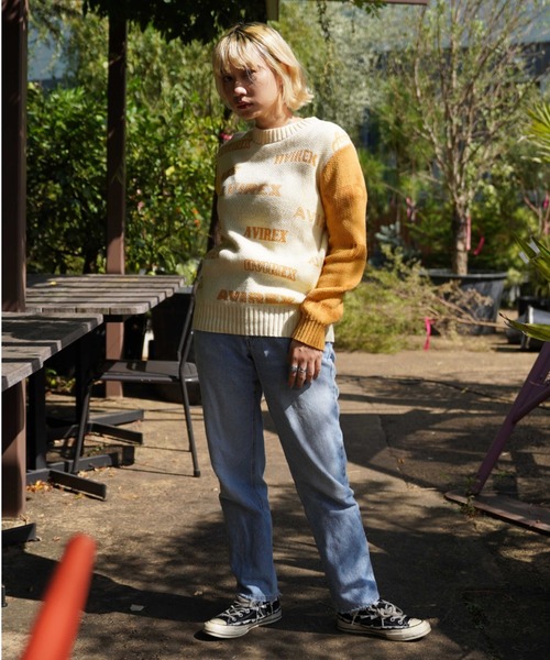 AVIREX（アヴィレックス）の「LOGO KNIT/ ロゴニット（ニット/セーター・レディース・グレー/グリーン/マスタード・FREE）」の11枚目の写真