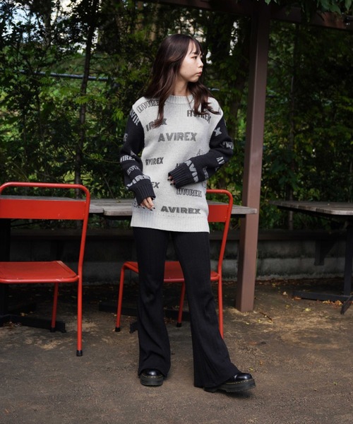 AVIREX（アヴィレックス）の「LOGO KNIT/ ロゴニット（ニット/セーター・レディース・グレー/グリーン/マスタード・FREE）」の12枚目の写真
