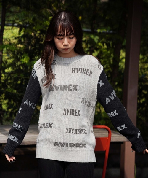 AVIREX（アヴィレックス）の「LOGO KNIT/ ロゴニット（ニット/セーター・レディース・グレー/グリーン/マスタード・FREE）」の14枚目の写真