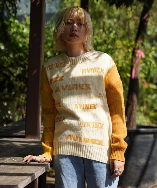 AVIREX（アヴィレックス）の「LOGO KNIT/ ロゴニット（ニット/セーター・レディース・グレー/グリーン/マスタード・FREE）」の16枚目の写真
