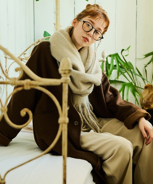 Crisp（クリスプ）の「チェックリバーシブルコート（ノーカラーコート