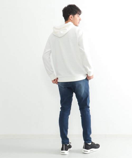 ikka（イッカ）の「切り替えジャガードプルパーカー（スウェット・メンズ・ホワイト/ネイビー・S/M/L/XL）」の8枚目の写真