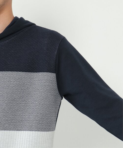 ikka（イッカ）の「切り替えジャガードプルパーカー（スウェット・メンズ・ホワイト/ネイビー・S/M/L/XL）」の12枚目の写真