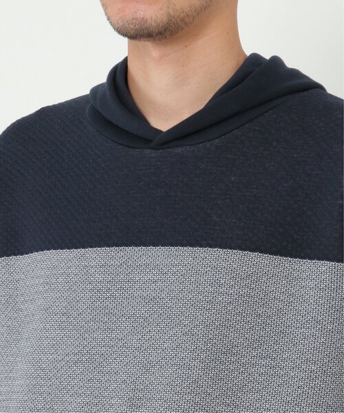 ikka（イッカ）の「切り替えジャガードプルパーカー（スウェット・メンズ・ホワイト/ネイビー・S/M/L/XL）」の15枚目の写真