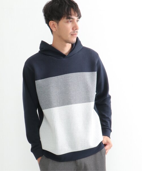 ikka（イッカ）の「切り替えジャガードプルパーカー（スウェット・メンズ・ホワイト/ネイビー・S/M/L/XL）」の17枚目の写真