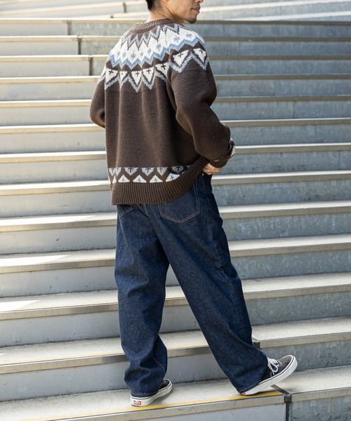 CIAOPANIC TYPY（チャオパニックティピー）の「【OSORO】ノルディックニットプルオーバー（ニット/セーター・メンズ・ブラウン/サックスブルー/アイボリー・L/M/S）」の6枚目の写真