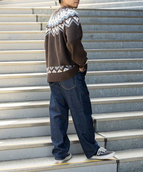 CIAOPANIC TYPY（チャオパニックティピー）の「【OSORO】ノルディックニットプルオーバー（ニット/セーター・メンズ・ブラウン/サックスブルー/アイボリー・L/M/S）」の7枚目の写真