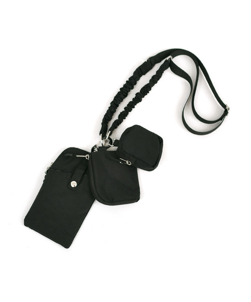 cache cache(カシュ カシュ)の「カシュカシュ cachecache / バンジーコードナイロンスマホショルダー(ショルダーバッグ・レディース・アイボリー/ブラック/グレー/レオパード/カモフラージュ/ベージュ・FREE)」の7枚目の写真