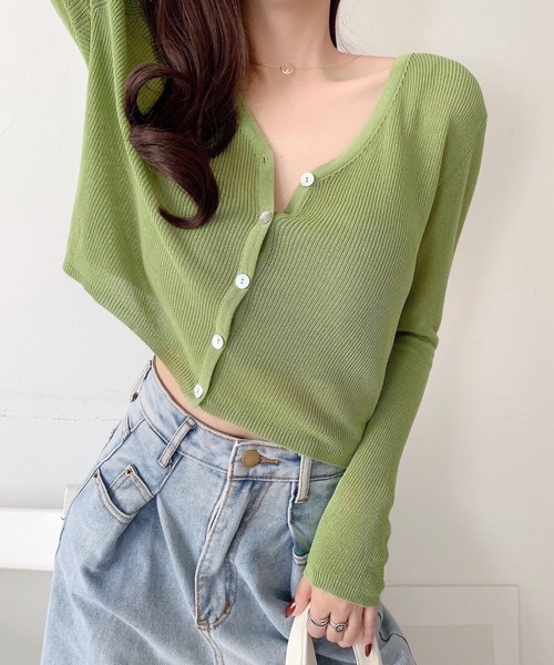 Burner（バーナー）の「【OKUOKU　0909】ショート　カーディガン　oku-tops-648718938163-16（カーディガン/ボレロ・レディース・B/A/C/D/E・FREE）」の4枚目の写真