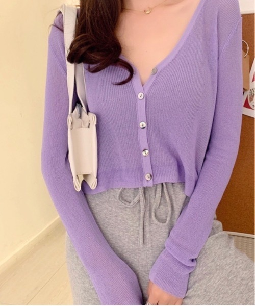 Burner（バーナー）の「【OKUOKU　0909】ショート　カーディガン　oku-tops-648718938163-16（カーディガン/ボレロ・レディース・B/A/C/D/E・FREE）」の8枚目の写真