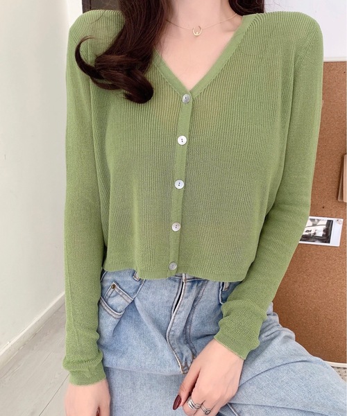 Burner（バーナー）の「【OKUOKU　0909】ショート　カーディガン　oku-tops-648718938163-16（カーディガン/ボレロ・レディース・B/A/C/D/E・FREE）」の9枚目の写真