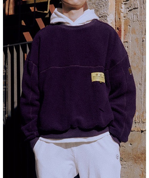 VIBGYOR(ヴィブジョー)の「【Re:one】-OVERR- COLOR BLOCKED FLEECE SWEATSHIRTS(MA)(スウェット・メンズ・パープル・FREE)」の4枚目の写真
