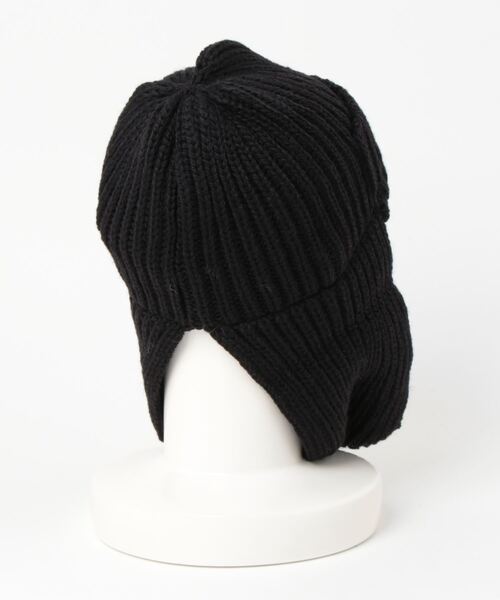 Stuart Austin（ステュアートオースティン）の「(Stuart Austin)耳あて付ニット帽（ニットキャップ/ビーニー・レディース・ブラック/ホワイト/ブルー・FREE）」の4枚目の写真