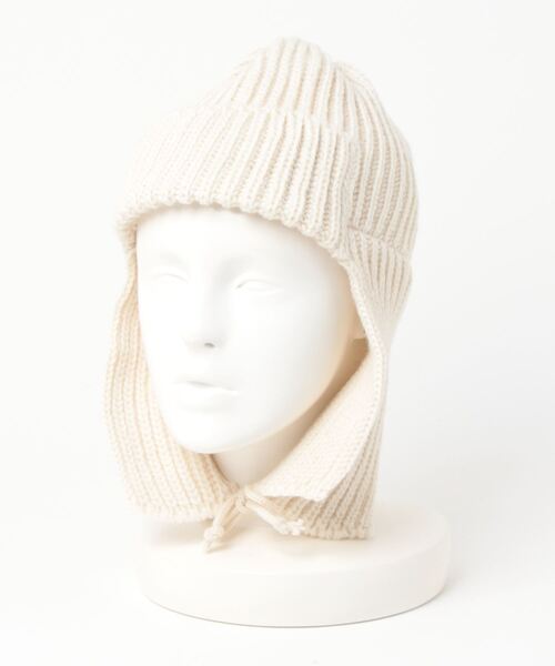 Stuart Austin（ステュアートオースティン）の「(Stuart Austin)耳あて付ニット帽（ニットキャップ/ビーニー・レディース・ブラック/ホワイト/ブルー・FREE）」の13枚目の写真