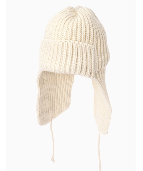 Stuart Austin（ステュアートオースティン）の「(Stuart Austin)耳あて付ニット帽（ニットキャップ/ビーニー・レディース・ブラック/ホワイト/ブルー・FREE）」の6枚目の写真