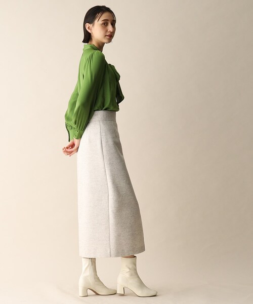 OPAQUE.CLIP（オペークドットクリップ）の「◆ドットジャカードボウタイブラウス（シャツ/ブラウス・レディース・ダークグリーン/ネイビー/ナチュラル・38）」の10枚目の写真