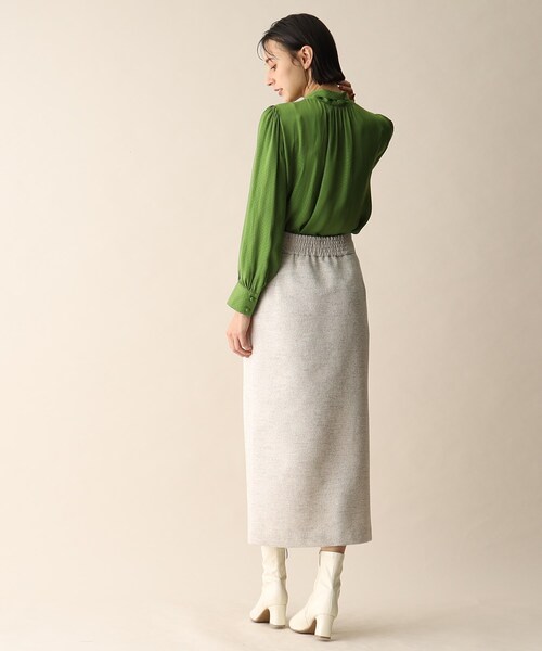 OPAQUE.CLIP（オペークドットクリップ）の「◆ドットジャカードボウタイブラウス（シャツ/ブラウス・レディース・ダークグリーン/ネイビー/ナチュラル・38）」の22枚目の写真