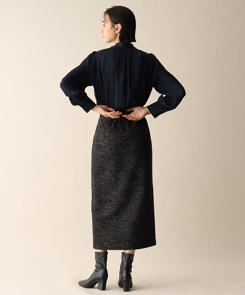 OPAQUE.CLIP（オペークドットクリップ）の「◆ドットジャカードボウタイブラウス（シャツ/ブラウス・レディース・ダークグリーン/ネイビー/ナチュラル・38）」の11枚目の写真