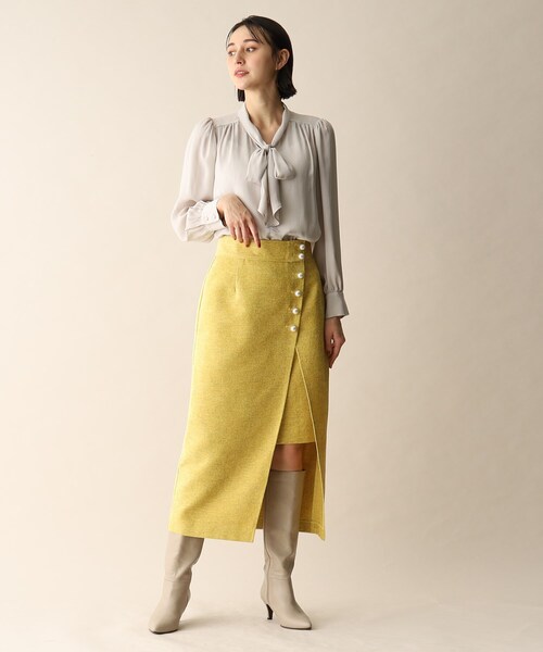 OPAQUE.CLIP（オペークドットクリップ）の「◆ドットジャカードボウタイブラウス（シャツ/ブラウス・レディース・ダークグリーン/ネイビー/ナチュラル・38）」の15枚目の写真