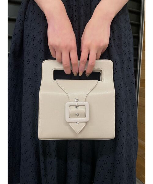 EATME（イートミー）の「ベルテッドランチボックスバッグ（ハンドバッグ・レディース・ベージュ/ブルー/ブラック・FREE）」の3枚目の写真