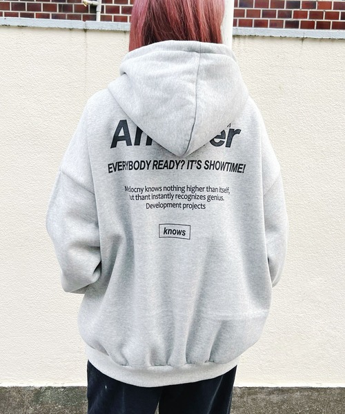 Figments(フィグメンツ)の「【裏起毛】Anotherパーカー(パーカー・レディース・ブラック/グレー・FREE)」の4枚目の写真