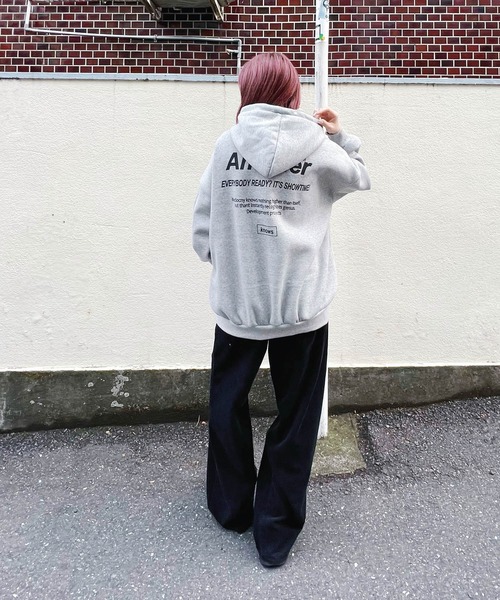 Figments(フィグメンツ)の「【裏起毛】Anotherパーカー(パーカー・レディース・ブラック/グレー・FREE)」の6枚目の写真