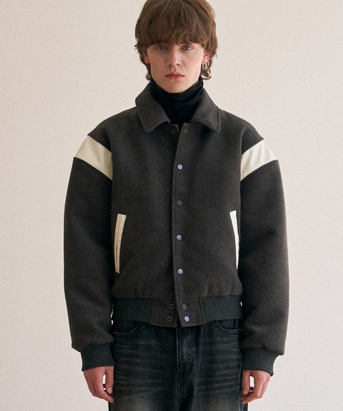 Millo Archive（ミロ アーカイブ）の「【millo 】ユージュアルバーシティジャケット / Usual Varsity Jacket（ブルゾン・レディース・ネイビー/チャコール/ブラック/ブラウン・MEDIUM/LARGE）」の13枚目の写真