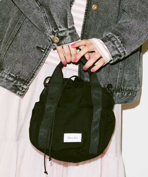 Libra Cue（リブラ キュー）の「2way巾着ショルダーバッグ（ショルダーバッグ・レディース・ベージュ/ブラック・FREE）」の20枚目の写真